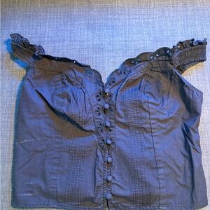 Free People Black Off-Shoulder Blouse